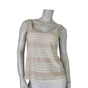 Lululemon WMS SZ 6 Burn It Out Tank Top Tan & White Lightweight Athletic Yoga